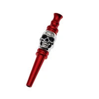77mm hookah mouthpieces skeleton head cigarette holder aluminum cone shisha nozzle apply to any narguile hose weed accessories
