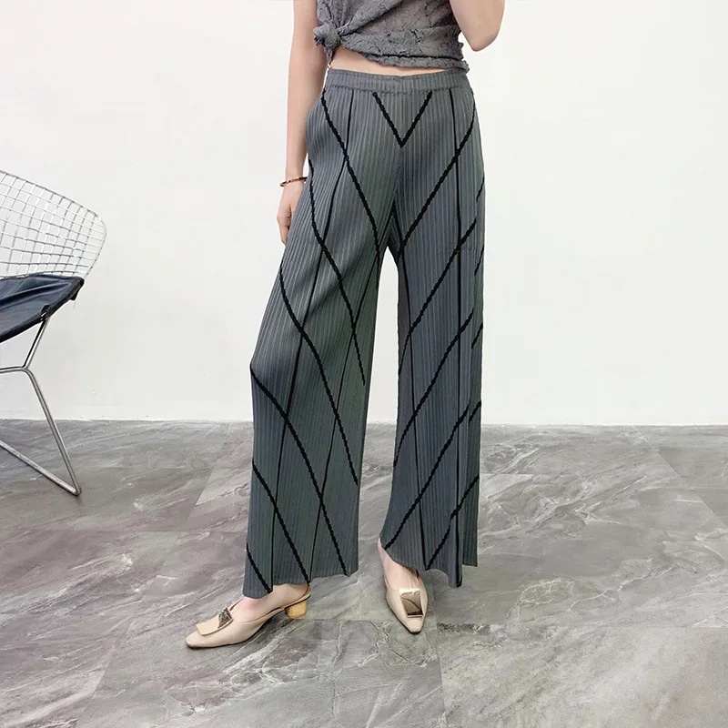 Women Pleated Wide Leg Pants 2020 Summer New Loose Large Straight Pants Casual Pants