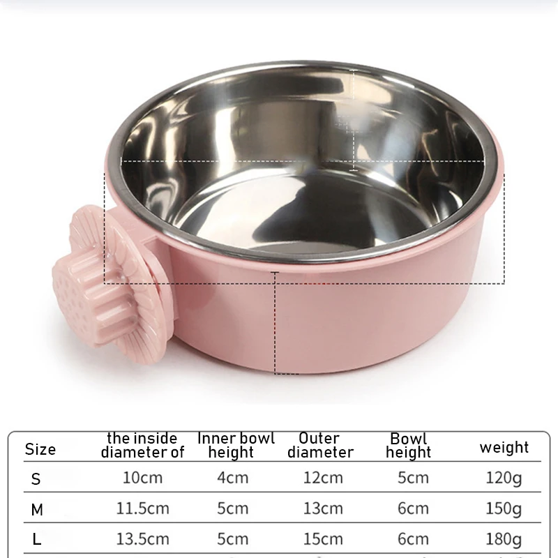 

Pet Hanging Feeding Bowl Stainless Steel Feeder for Cage Removable Easy Cleaning Food Water Bowl Pet Dogs Cats Feeder Supplies