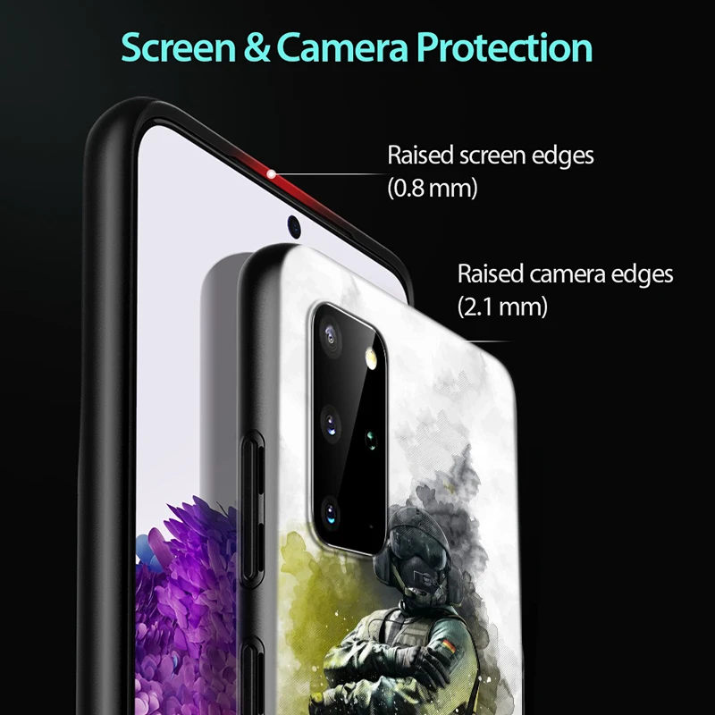 

Rainbow Six Siege Art Black Cover For Samsung Galaxy S20 Ultra Plus A01 A11 A21 A31 A40S A41 A51 A70S A71 A91 Phone Case