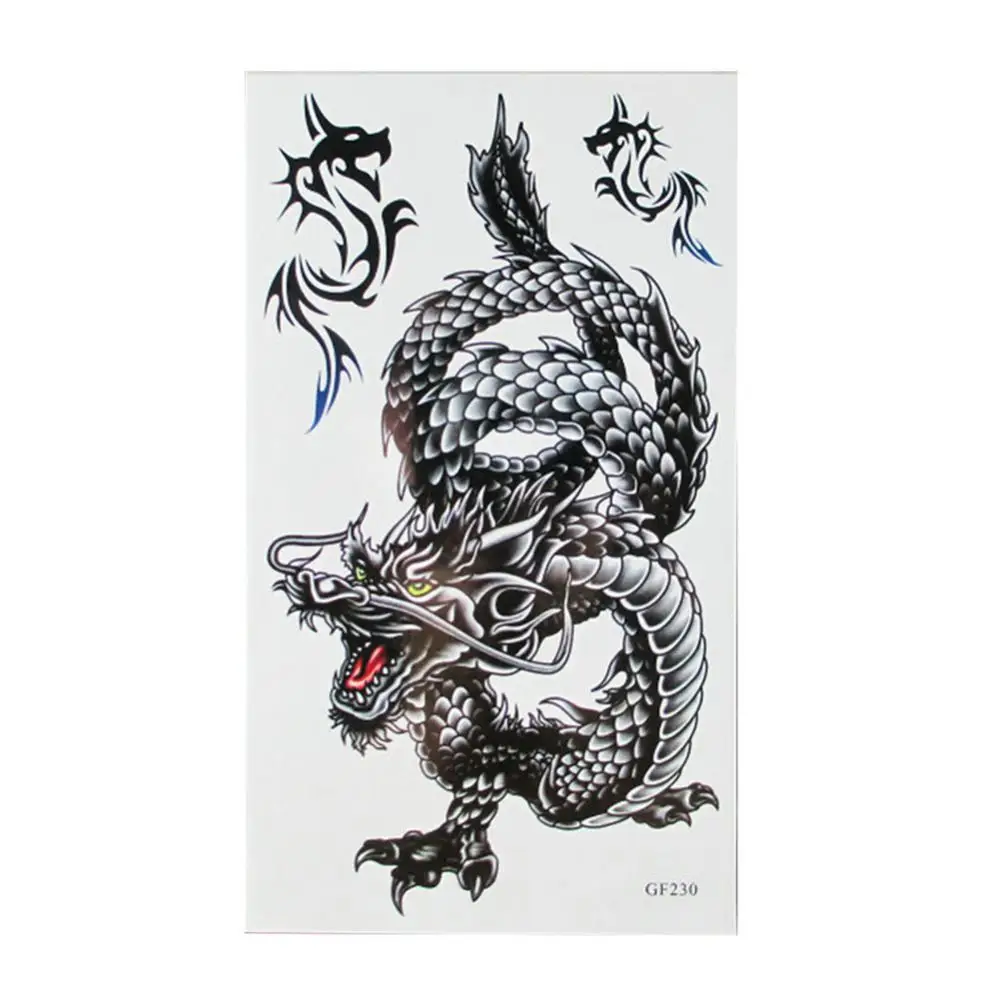 

50% Hot Sale Dragon Pattern Disposable Removable Waterproof Art Temporary Tattoo Sticker Decal For Men Sexy Women Arm Clavicle