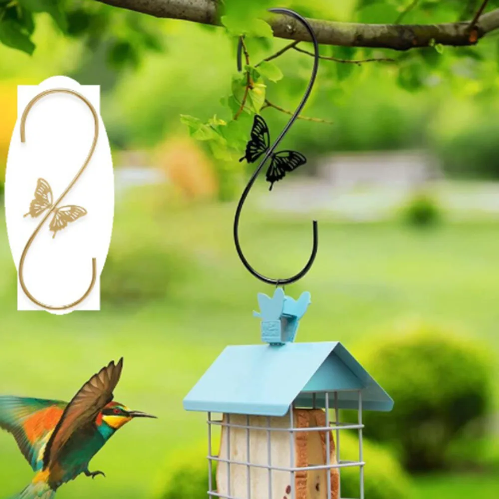 

Multi-Purpose Hooks Fence Patio Hooks Metal Hangers For Fences Indoor and Outdoor Hanging Lights Plants Bird Feeder