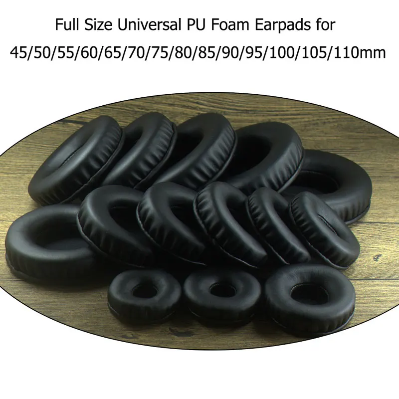 Черные круглые амбушюры из мягкой искусственной кожи универсальные для