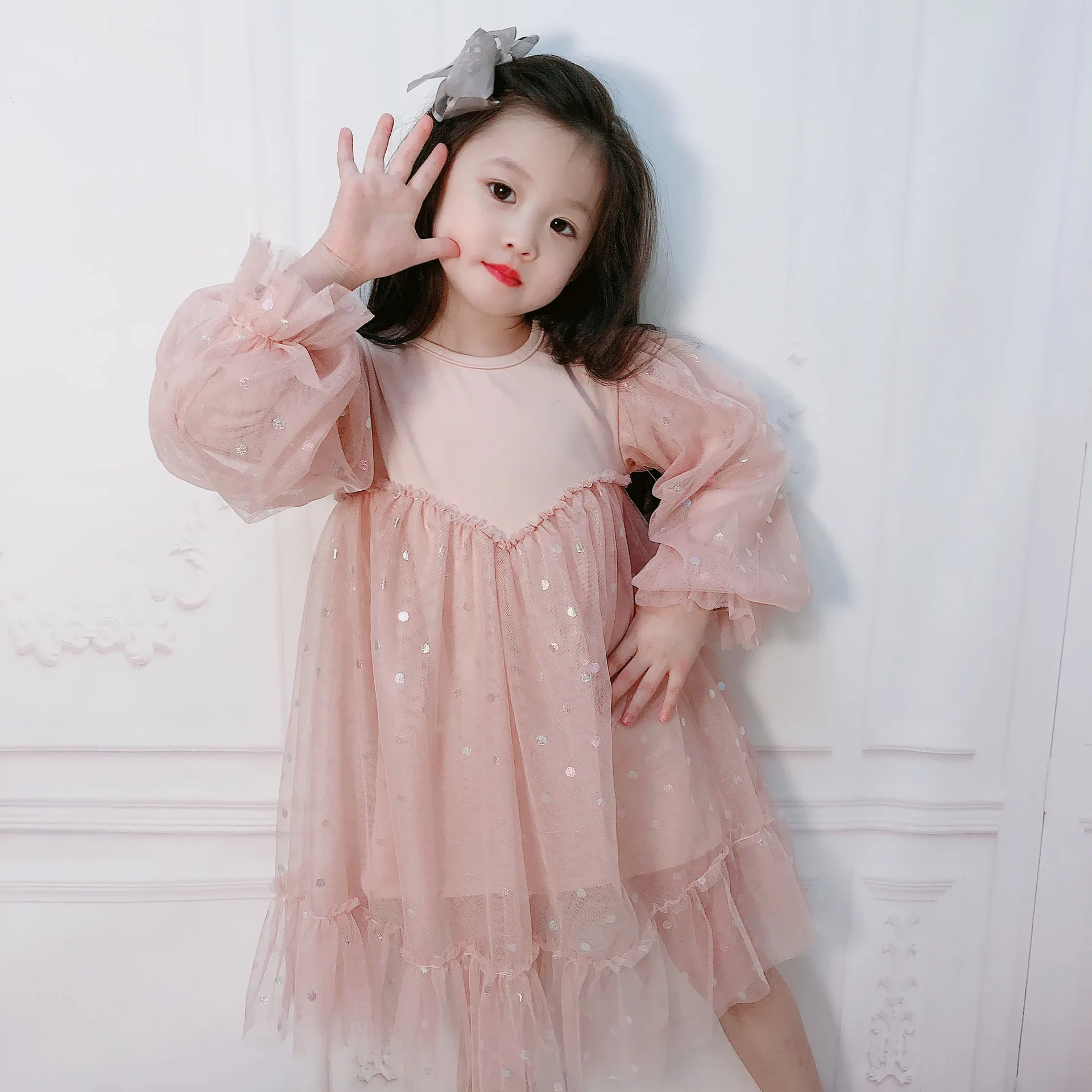 Детское платье Сетчатое для девочек со звездами праздвечерние костюм принцессы