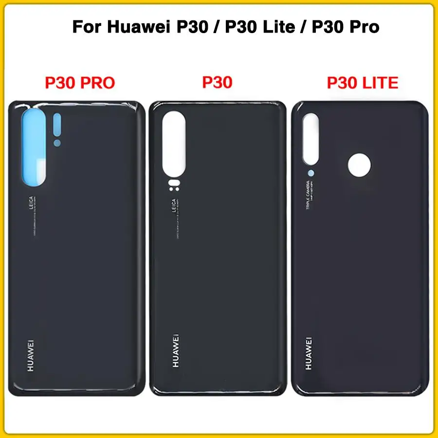 Чехол на заднюю панель для huawei P30/P30 Lite/P30 Pro, задняя крышка на батарейках, задняя крышка на дверь, стеклянная панель+ клейкая наклейка