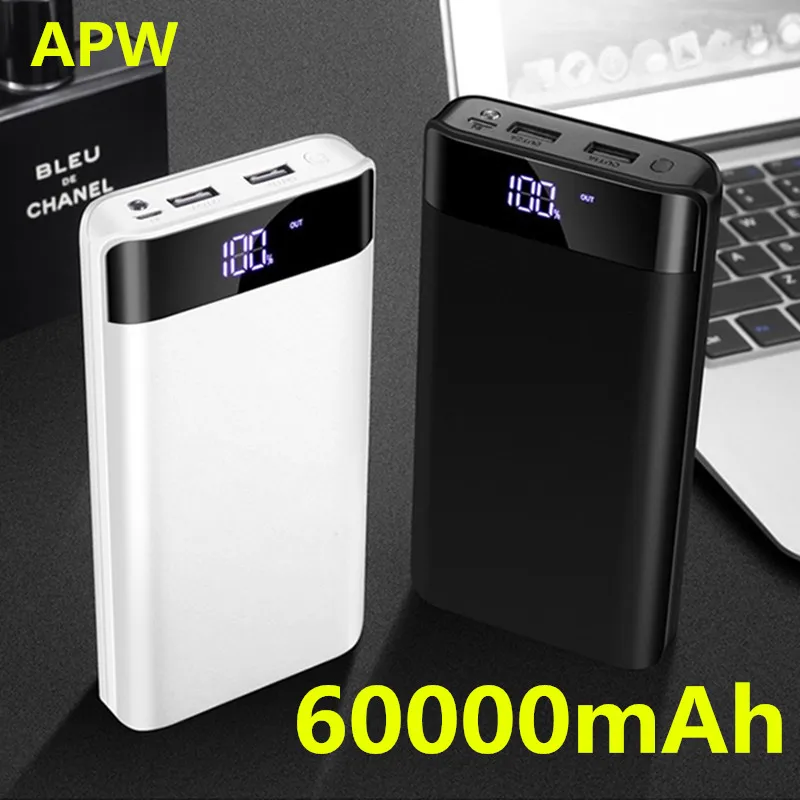 Портативное зарядное устройство 60000 мАч быстрая зарядка внешний мини
