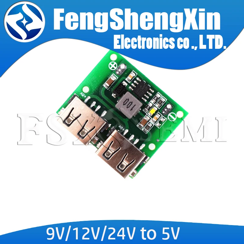 Двойной USB выход 9 V/12 V/24 V до 5V 3A DC понижающий стабилизатор напряжения для зарядки
