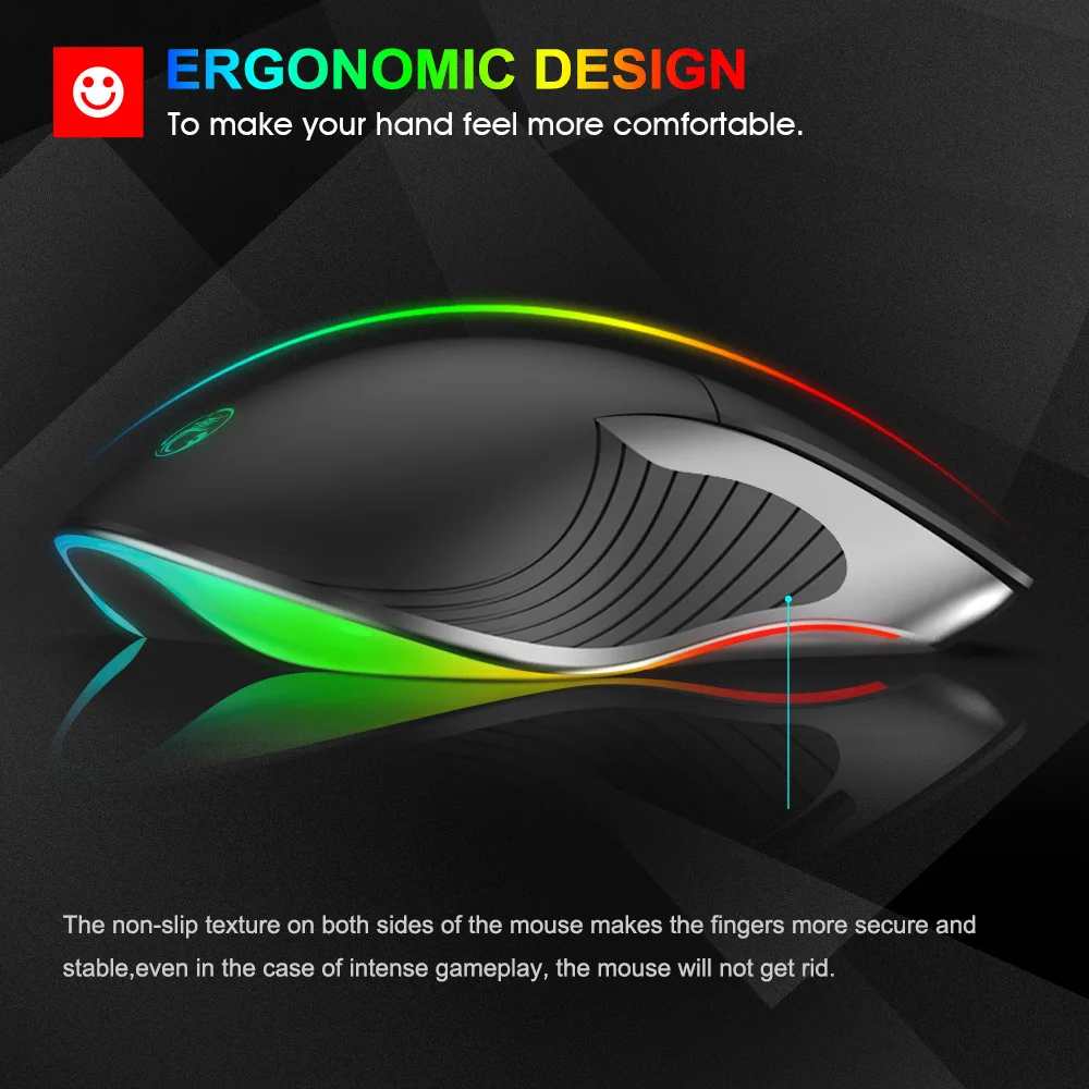 Мышь Компьютерная Проводная игровая эргономичная 6 кнопок 6400 DPI RGB | Компьютеры и