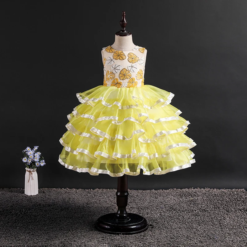 Элегантное праздничное платье принцессы Свадебное Детские платья для девочек