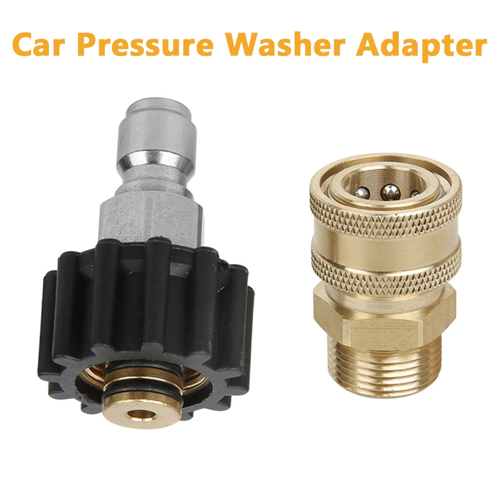 

Car Pressure Washer Adapter Set Quick Connect Kit 5000 PSI M22 14mm Swivel to M22 Metric Fitting for hose for snow foam gun Hot