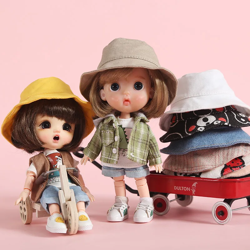 Новая кукла конфетных цветов одежда ведро шляпа для ob11 шапки obitsu11 Молли 1/12BJD