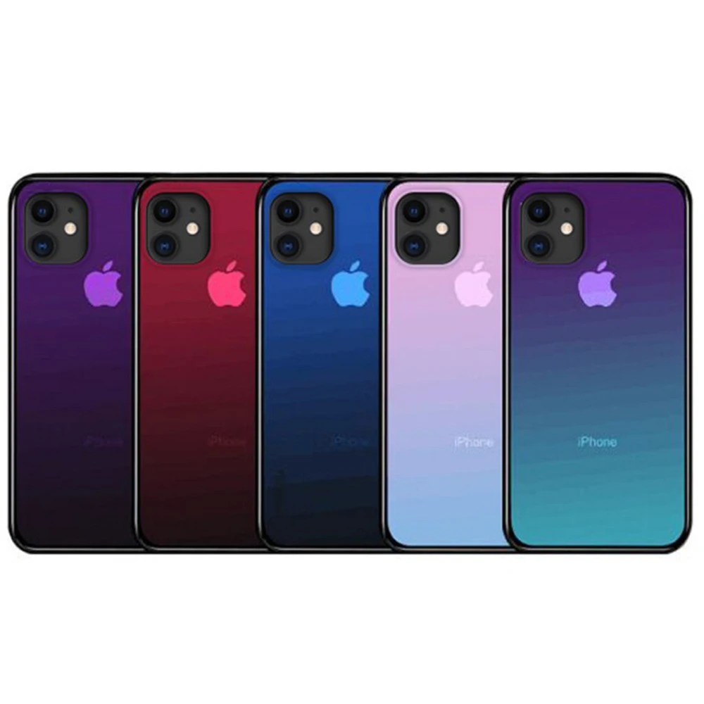 Ультратонкий стеклянный чехол с градиентом Aurora для iPhone 11 Pro 7 8 6 6S Plus X XR XS Max мягкая