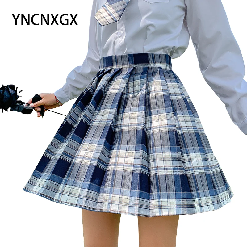 

Women Skirts 2021 High Waist JK Plaid Japanese Skirt College Style Pleated Skirt Student Uniform Skirt School Uniform