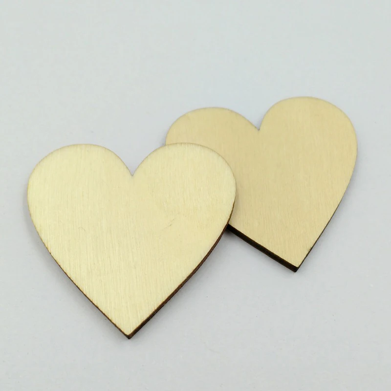 

Пустые деревянные диски в форме сердца для творчества, незавершенные товары для рукоделия, свадебные украшения, 50 шт.