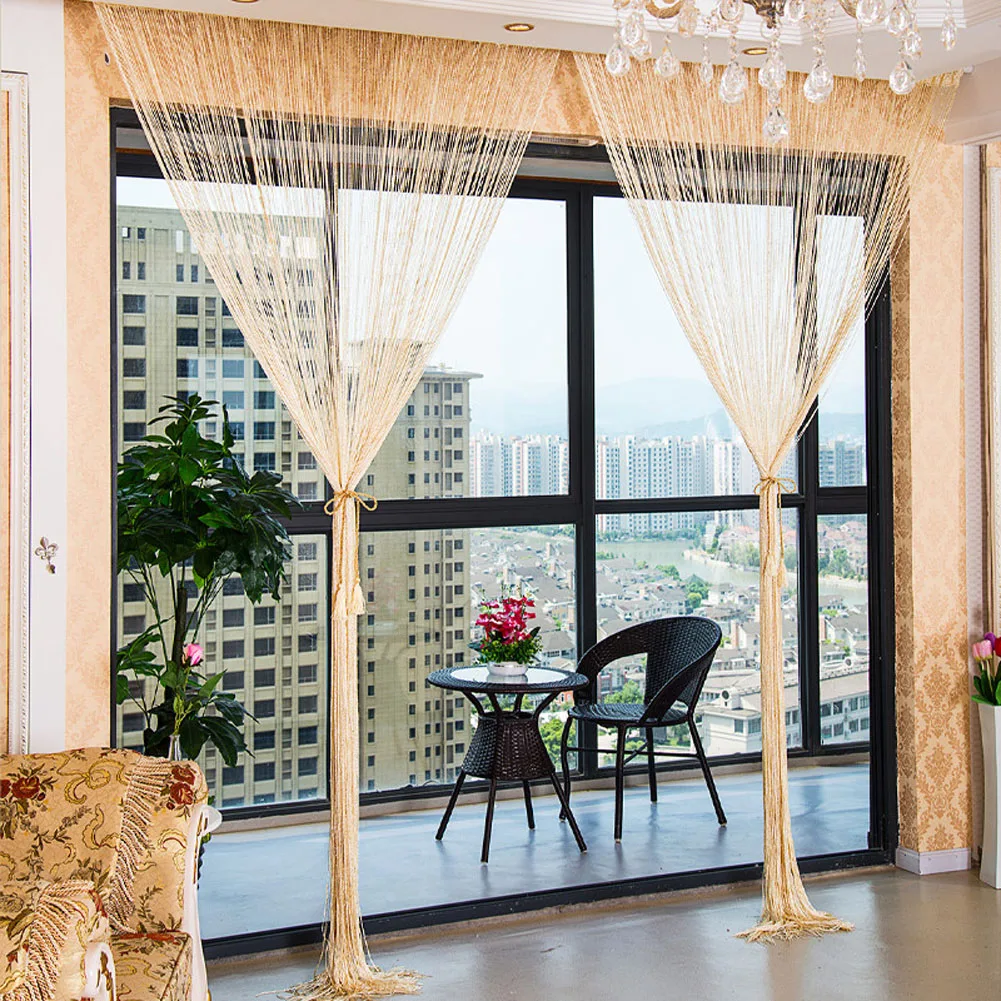 

Glitter String Door Curtain Beads Room Dividers Beaded Fringe Window Panel