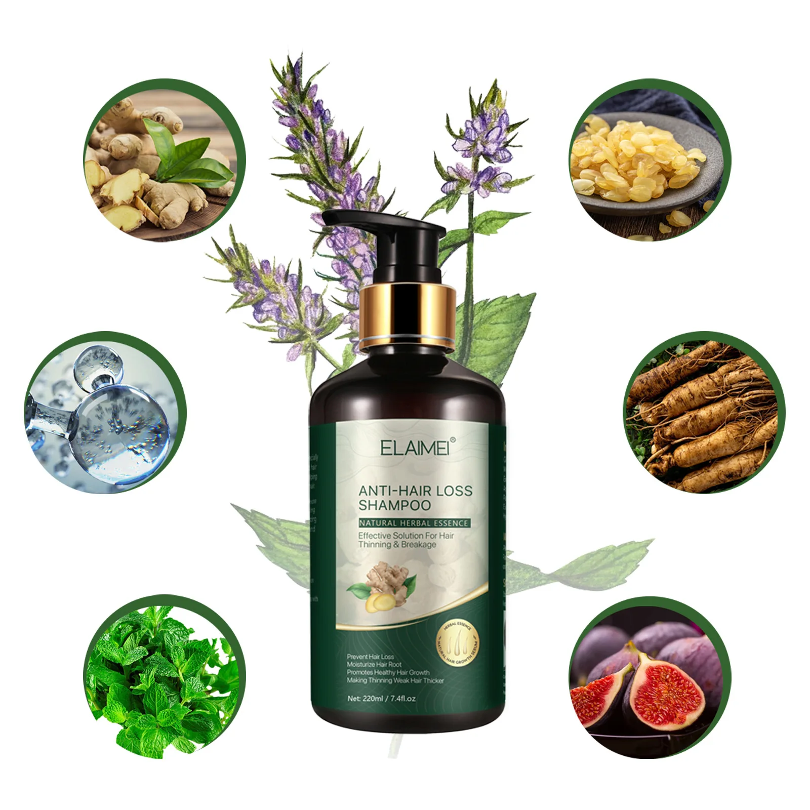 220ml Ginger Shampoo Anti-hair Loss Conditioner Promote Growth Moisturizeing Increase Strength Follicles Oil Control Hair Care | Красота и