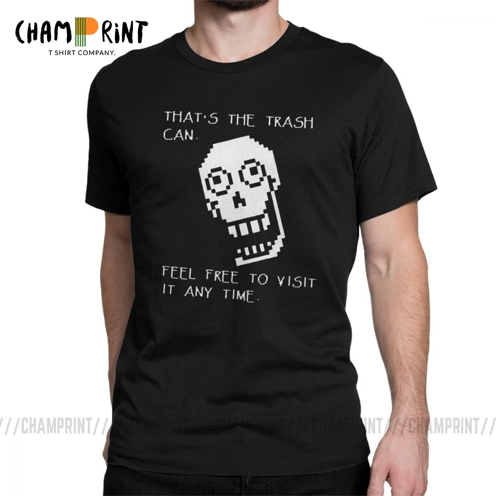 Мужская футболка с короткими рукавами и принтом Undertale из чистого хлопка круглым