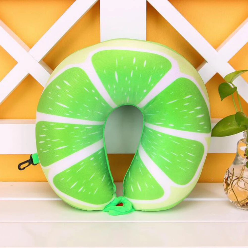 

Cute Fruit Orange U Shaped Soft Stuffed Neck Back Pillow Travel Sleep Cushion