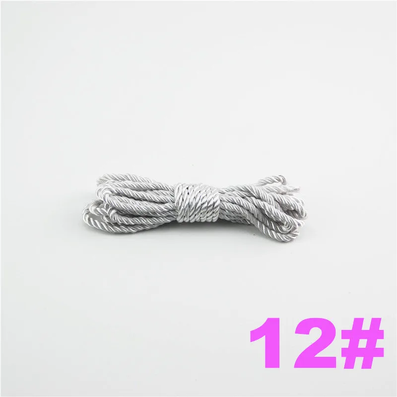 DIY Cord Jewelry findings 3 мм сплошной цвет 3 плетеный шнур декоративная скрученная атласная полиэфирная нить 100 м/шт. DS217 - Цвет: 12
