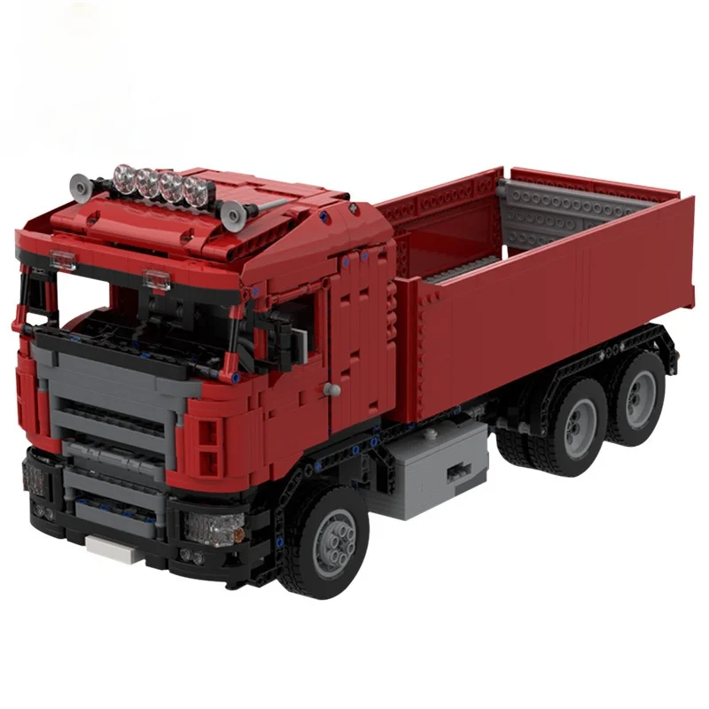 

Engineering Bulldozer Crane High-tech Red Scania Dump Truck Building Blocks City Construction Vehicle Car Toy Children Boy Gift