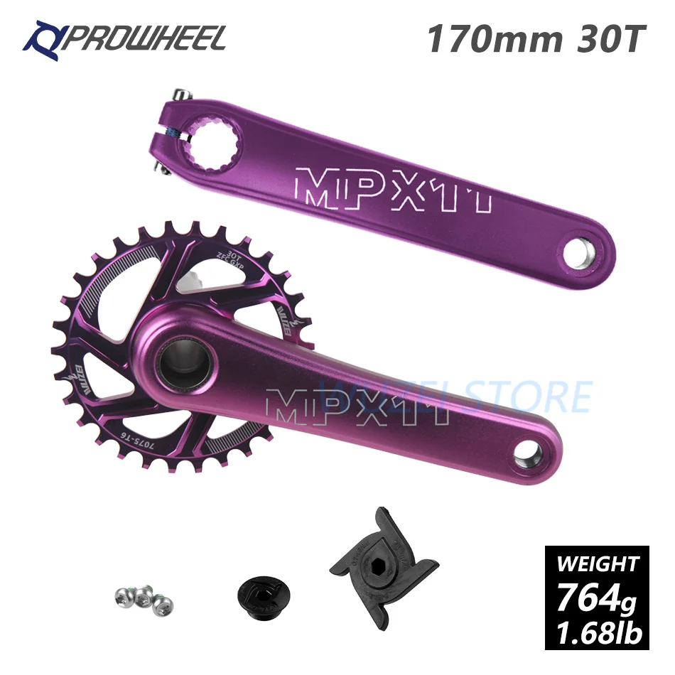 170mm Purple 30T PROWHEEL MPX11 шатун для горного велосипеда 170 мм кривошипная Звездочка алюминиевый сплав mtb части велосипеда для SRAM GXP XX1 X9 XO X01 - Цвет: 170mm Purple 30T