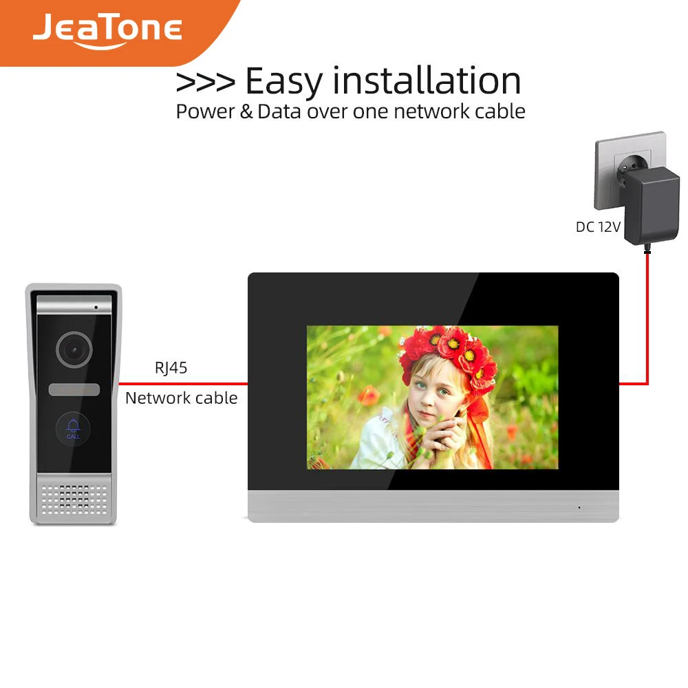 Jeatone 7 ''умный IP-видеодомофон с Wi-Fi и камерой 1x1200TVL | Безопасность защита