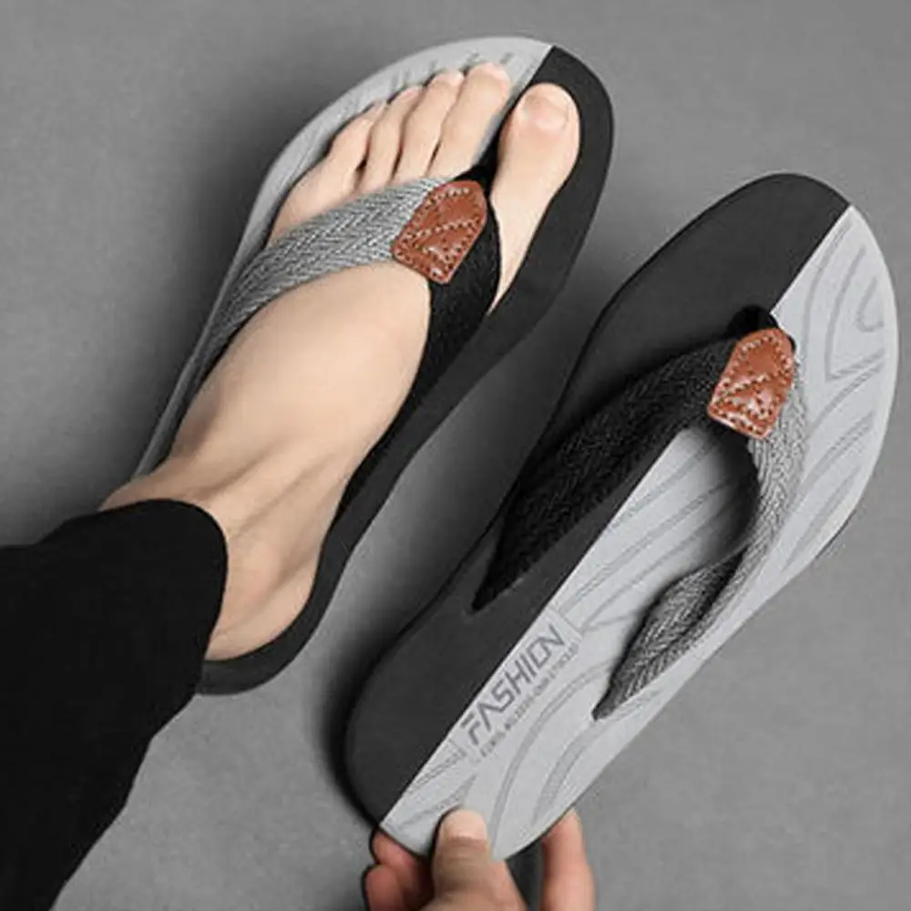 

Summer Beach Men Flip Flops Slippers Skid-proof Good Quality Shoes Soft Comfortable Big Size Mens Shoes Dropshipping2021
