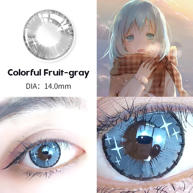 ovolook 1 pair 2pcs anime cosplay series contact lenses colored lenses for eyes 4 tone yearly use cosmetic eye color lens 14mm free global shipping