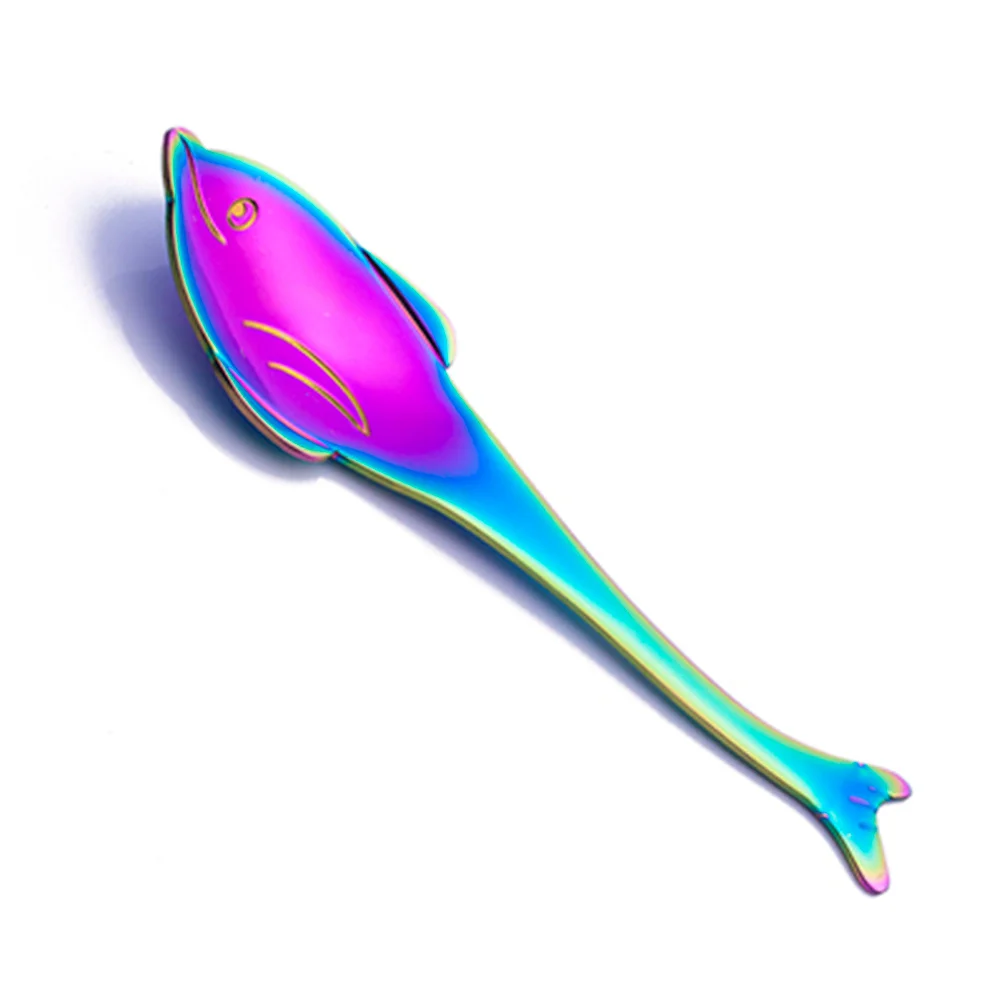 Stainless Steel Coffee Spoon Dolphin Soup Reusable Tea Scoop Stirring Sugar Dessert Cake (Silver) | Дом и сад
