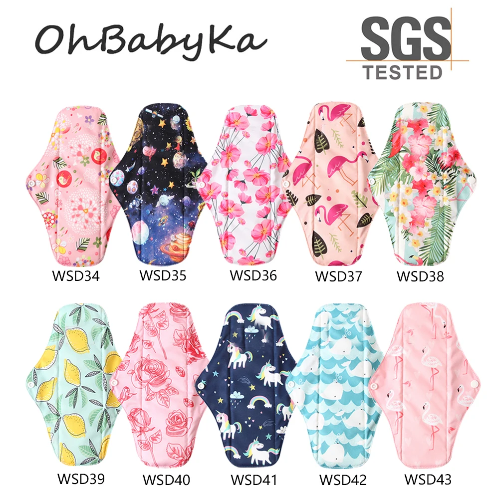 Многоразовые органические бамбуковые женские менструальные прокладки тканевые