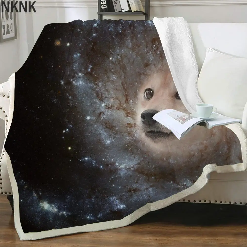 

NKNK Brank Dog Blankets Animal 3D Print Galaxy Plush Throw Blanket Harajuku Bedspread For Bed Sherpa Blanket Animal High Quality