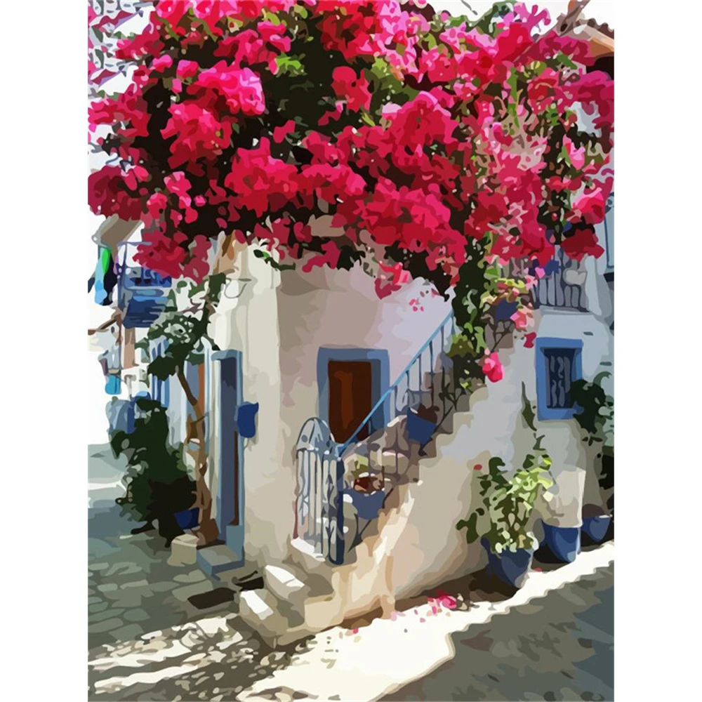 

Landscape House DIY 11CT Embroidery Cross Stitch Kits Needlework Craft Set Printed Canvas Cotton Thread Home Wholesale