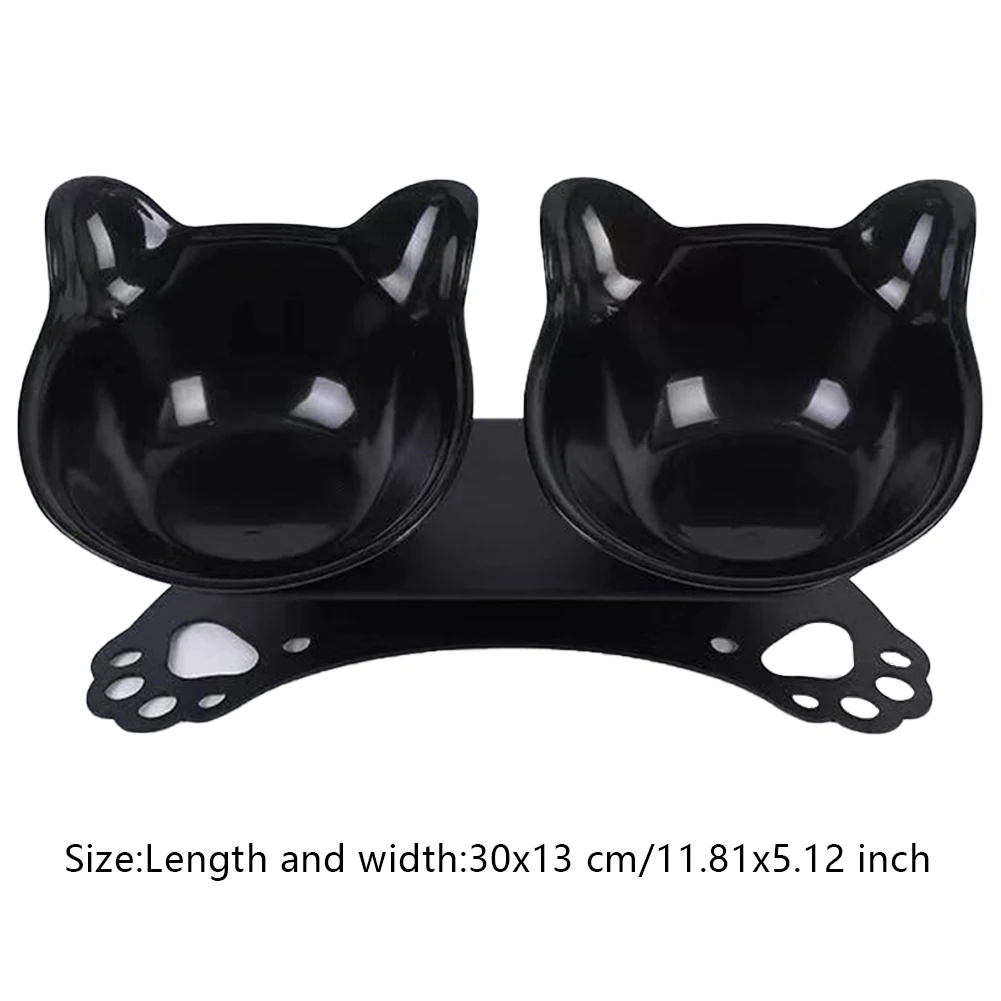 

Anti Slipping Cat Dog Bowl With Stand Double Bowl Cat Tilted Feeder Pet Food Bowls Container Pet Feeder Product Supplies