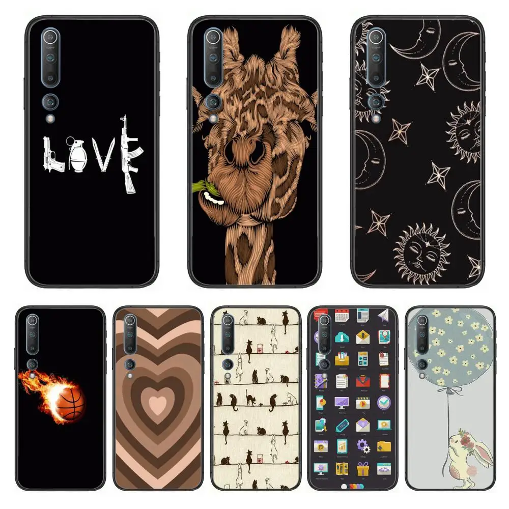 

Quality Fall resistance Phone Case For xiaomi mi11 5g 10 liti Ultra 9Pro SE 3 8 Note Anime Black Cover Silicone Back Pretty tpu