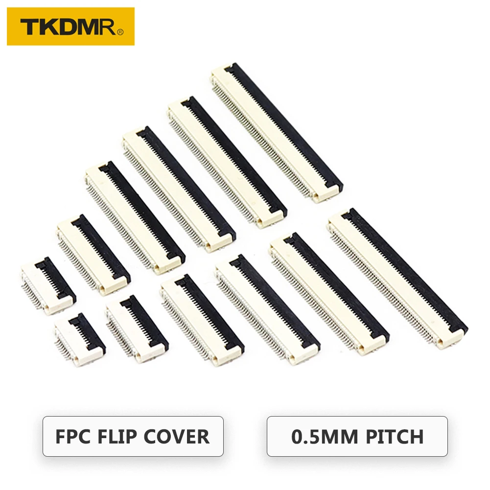 

TKDRM 5PCS FPC FFC connector 0.5mm Flat cable PCB connectors 4P 5P 6P 7P 8P 9P 10P 11P 12P 13P 14P 15P 16P 17P 18P 19P