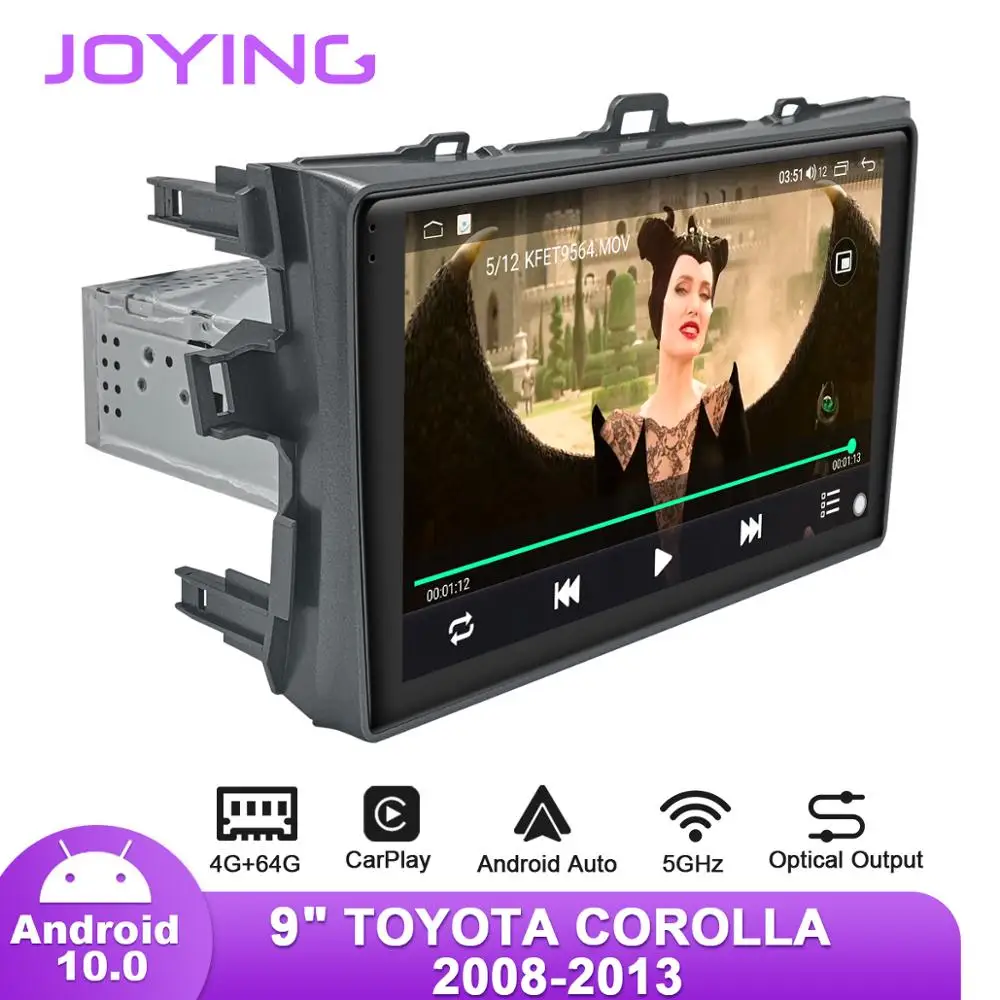 Автомобильное радио Joying Android10 для Toyota Corolla 2008 2013 GPS Carplay сабвуфер 5GWIFI SPDIF DSP