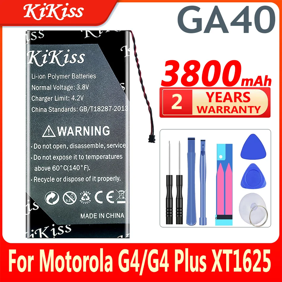 Аккумулятор KiKiss 3800 мАч GA40 для Motorola Moto G4 Plus G4Plus XT1625 XT1622 XT1642 XT1640 xt1626 XT1644 XT1643 SNN5970A |