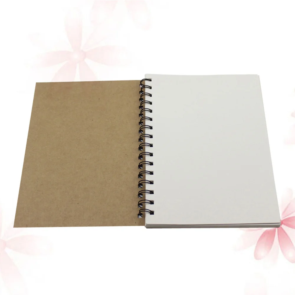 

2pcs Spiral Notebook Sketchbook Inner Blank White Paper for Painting Drawing Writing 50-Sheets
