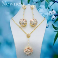 newness luxury disco balls nigerian necklace earring jewelry sets for women wedding indian dubai bridal jewelry sets