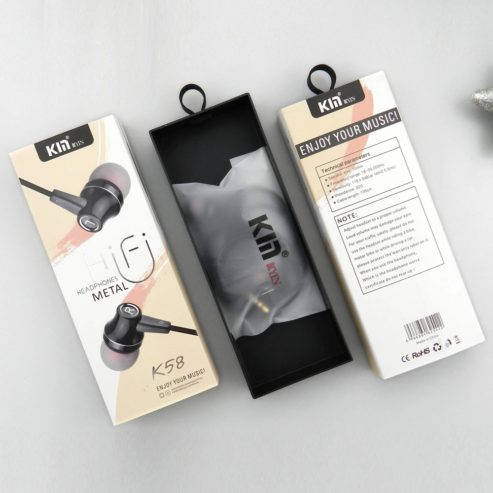 100 шт. Проводные металлические наушники с сабвуфером гарнитура смартфон