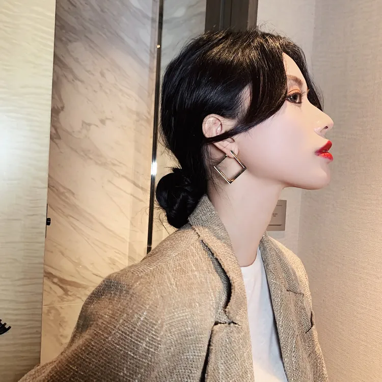 Модные геометрические квадратные большие серьги для женщин 2020 новые ювелирные