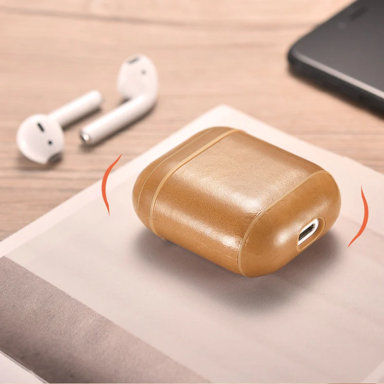 Чехол из натуральной кожи для Apple Airpods 1 2 Bluetooth наушники для Air pod чехол противоударный защитный чехол для наушников