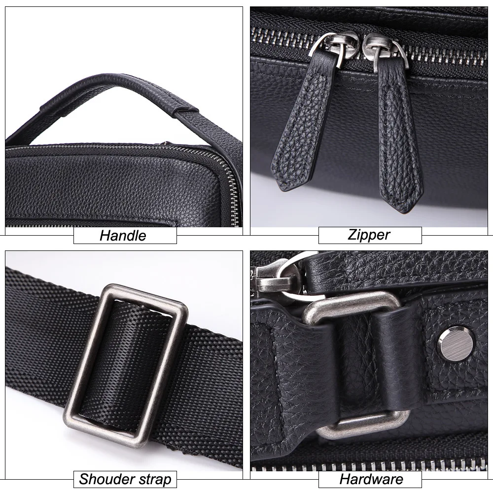 

2020 New Fashion Men Genuine Cow Leather Shoulder Bag Small Travel Crossbody Bag for Male Handbags Flaps Bag