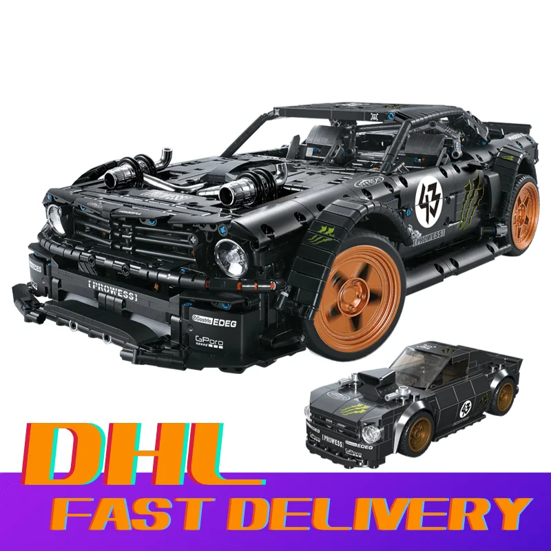 3168 шт. RC Forded Mustanged Hoonicorn РТР V2 Модель Строительный блок MOC 22970 Technic гоночный