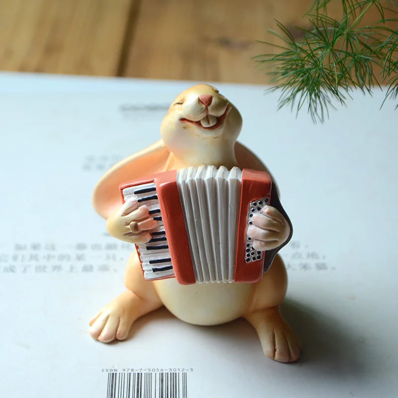 Креативные украшения в виде кролика Поющая музыка Фигурка животного офисное и