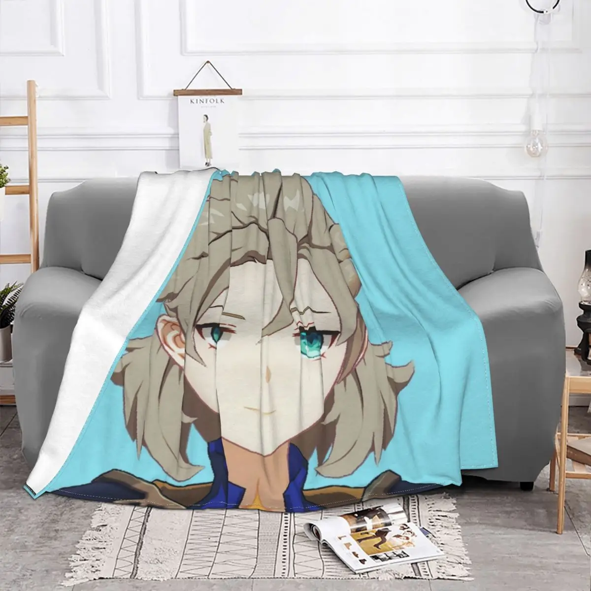 Smug Albedo Genshin ударопрочное одеяло коралловый флис искусственное аниме милое
