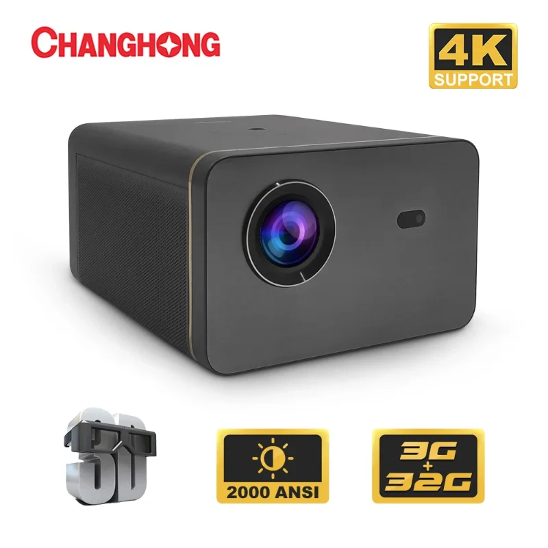 

Changhong M4000 1080P Projector 4K Support for Home Theater 2000ANSI Lumen TV Android 9.0 Wifi Smart 3D Projector Cinema Beamer