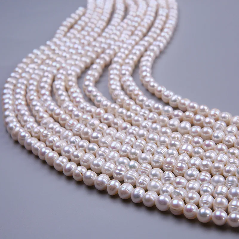 

Freshwater Pearl Necklaces Round Shape with Size 7-8-9mm Perfect Luster Beads for DIY Fine Jewelry Loose Pearl Strands