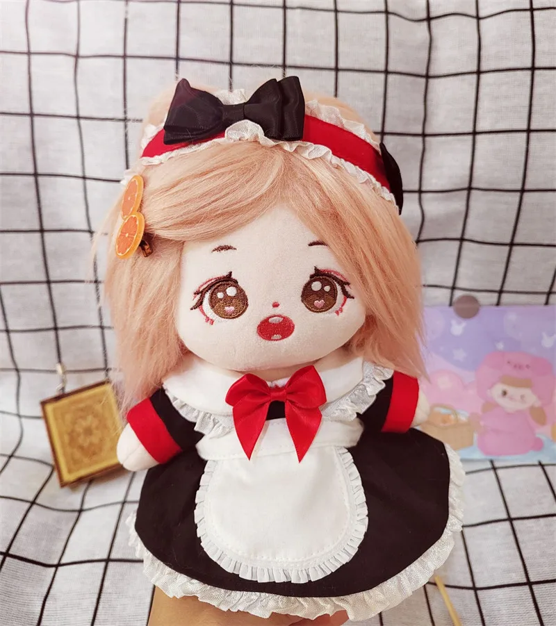 Ropa de mu&ntilde;eco de peluche de 20cm, conjunto de sirvienta de Halloween, accesorios de algod&oacute;n para mu&ntilde;ecas de 20CM-2