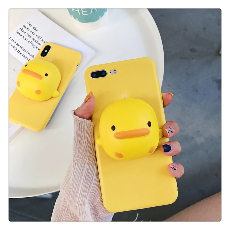 3D Yellow Duck Phone Case For Samsung Galaxy S8 S9 S10 S10e S21 S20 FE S22 Note 8 9 10 Lite Note 20 Plus Ultra 5G Soft Cover